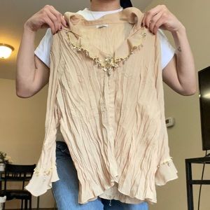 Tan Blouse w/ Bead Details